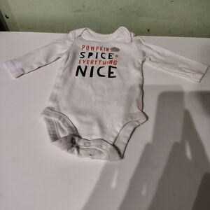 Onesie Newborn Baby Girl Long Sleeve White Pumpkin Spice and Everything Nice